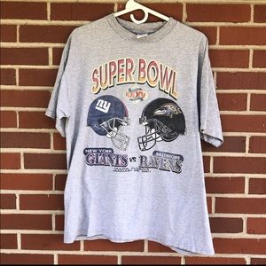 2001 New York Giants vs Baltimore Ravens Super Bowl t-shirt
